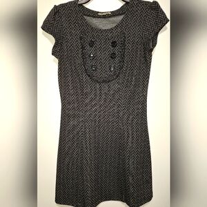 BEBOP CHIC BLACK AND GRAY HERRINGBONE DRESS. NWOT